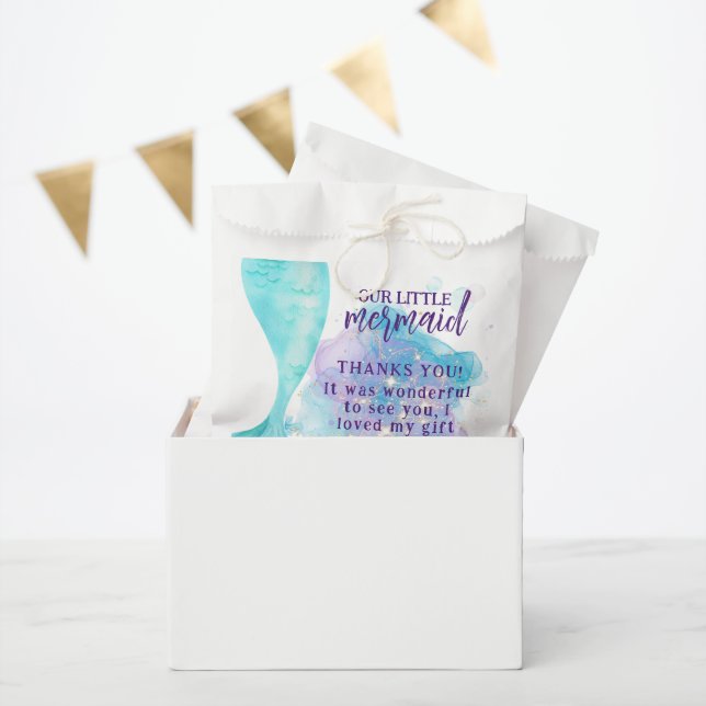 Our Little Mermaid Photo Birthday Party Favor Bag (Party)