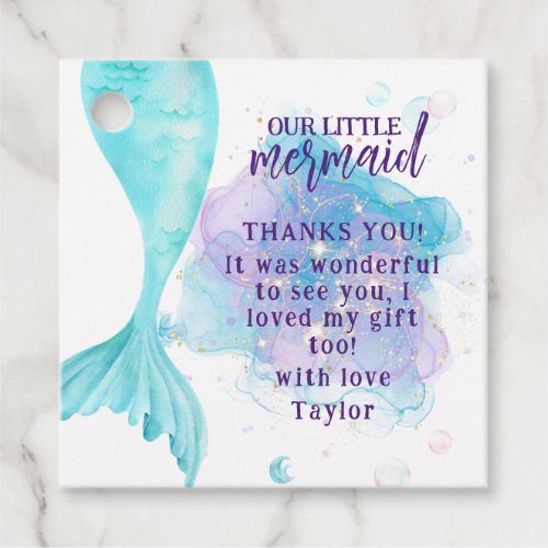 Our Little Mermaid Photo Birthday Party Favor Tags
