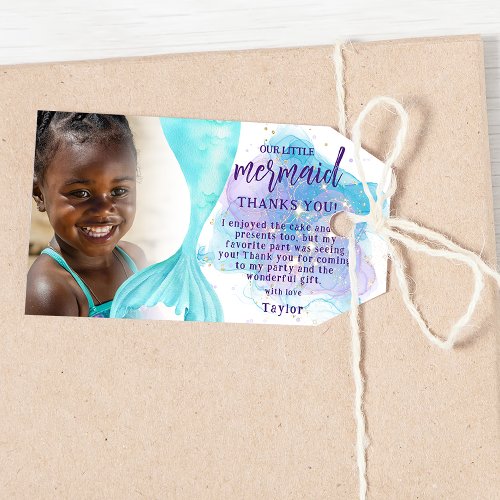 Our Little Mermaid Photo Birthday Party Gift Tags