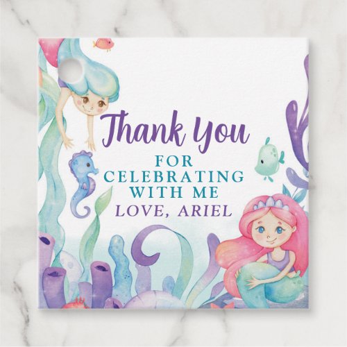 Our Little Mermaid Thank You Favor Tags