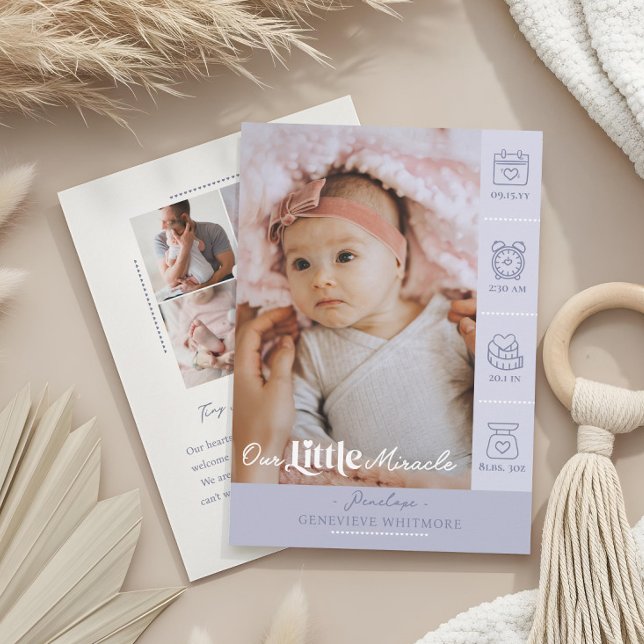 Our Little Miracle Baby Birth Stats Newborn Photos Announcement (Our Little Miracle Baby Birth Stats Newborn Photos Announcement)