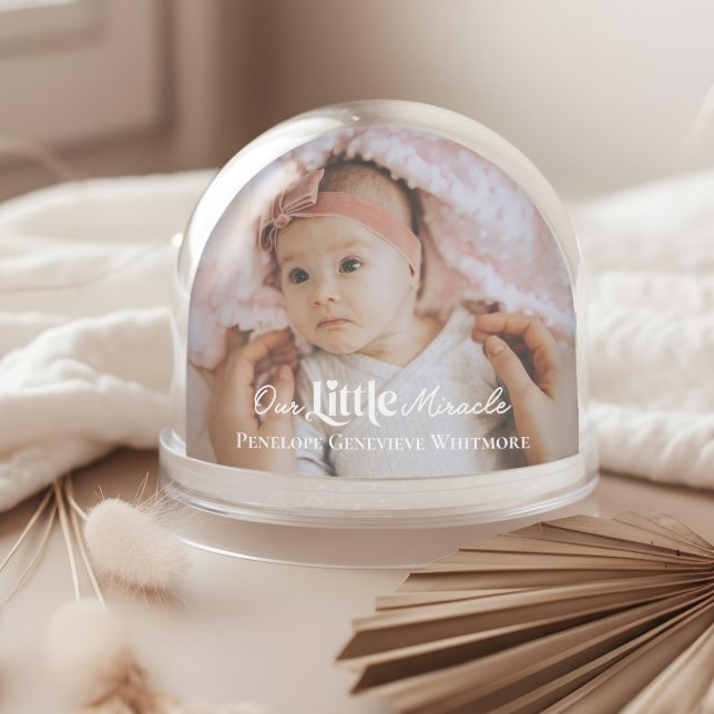 Our Little Miracle Baby Birth Stats Photo Keepsake Snow Globe (Our Little Miracle Baby Birth Stats Photo Keepsake Snow Globe)