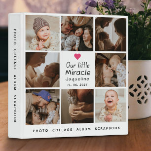 Our Little Miracle Baby Photo Collage New Parents 3 Ring Binder