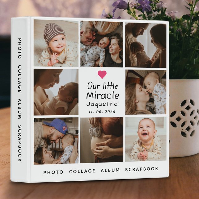 Our Little Miracle Baby Photo Collage New Parents 3 Ring Binder (Creator Uploaded)