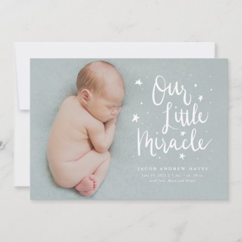 Our Little Miracle Birth Announcement