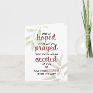 Our Little Miracle is On The Way Card