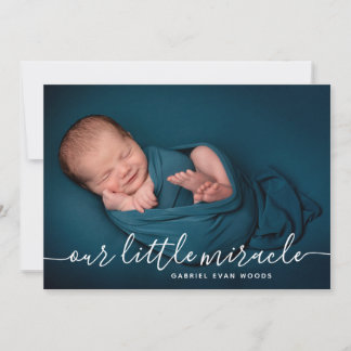 Our Little Miracle Photo Collage Modern Birth  Announcement