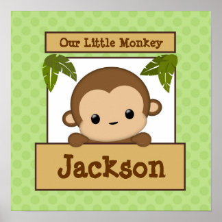 Our Little Monkey Art Print Personalized Name