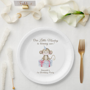 Our Little Monkey First Birthday Paper Plates