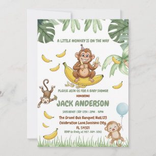 Our Little Monkey is Turning 1 Birthday Party Invitation