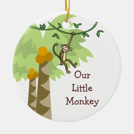 Our Little Monkey Personalized Photo Baby Ceramic Ornament