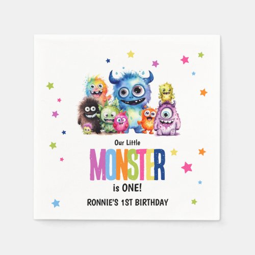 Our Little Monster 1st Birthday Party Napkins