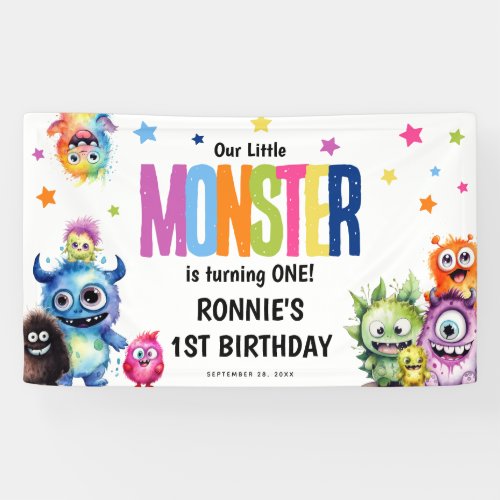 Our Little Monster Birthday Party  Banner