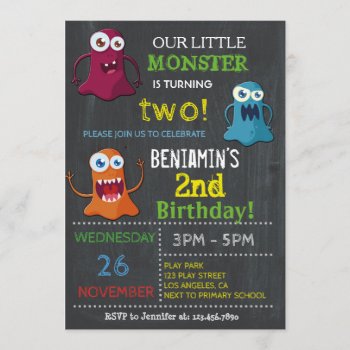 Our Little Monster Birthday Party | Kids Birthday Invitation by NellysPrint at Zazzle
