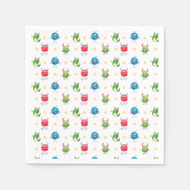 Our Little Monster Birthday Party Napkins (Front)