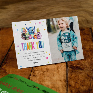 Our Little Monster Birthday Thank You Card