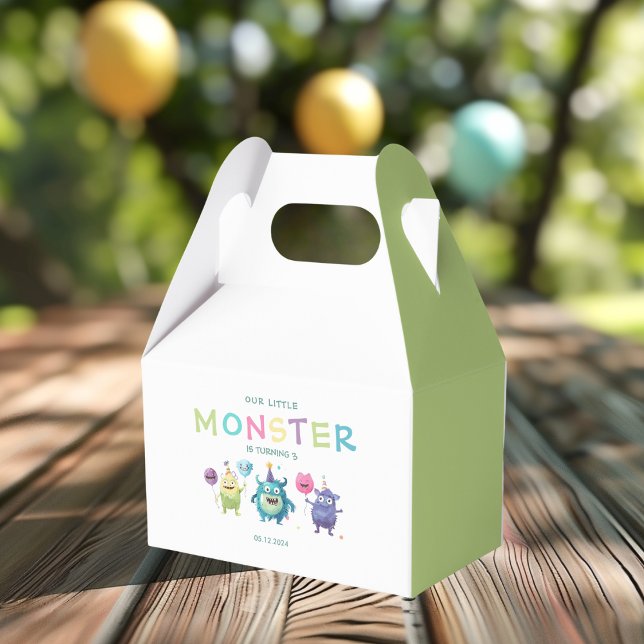Our Little Monster | Colorful Three Monsters Favor Boxes (Creator Uploaded)