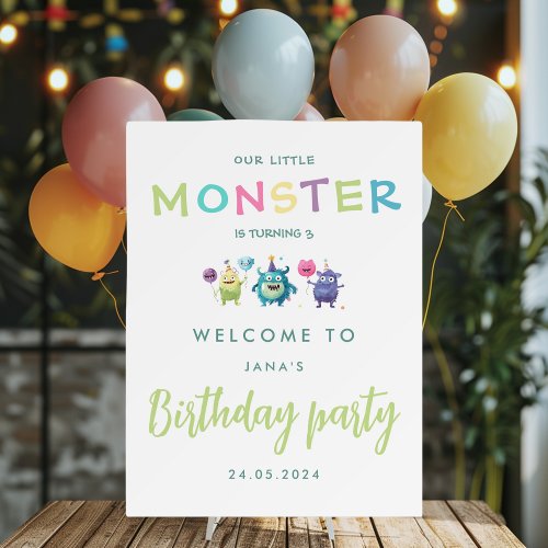 Our Little Monster  Colorful Three Monsters Foam Board