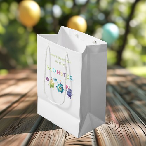 Our Little Monster  Colorful Three Monsters Medium Gift Bag