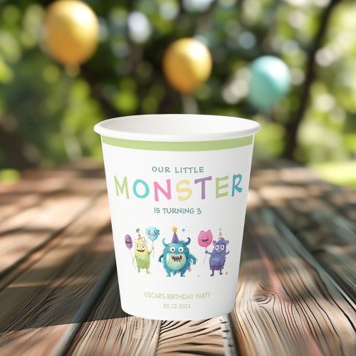 Our Little Monster  Colorful Three Monsters Paper Cups