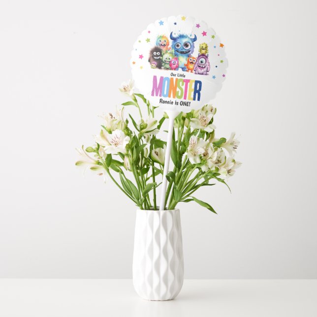 Our Little Monster Custom Age Birthday Party Balloon (Vase)