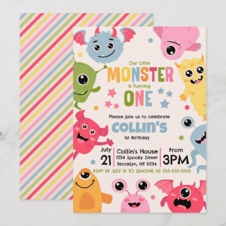 Our Little Monster Is Turing One Invitation