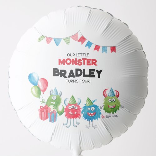 Our Little Monster  Photo Birthday Party Balloon