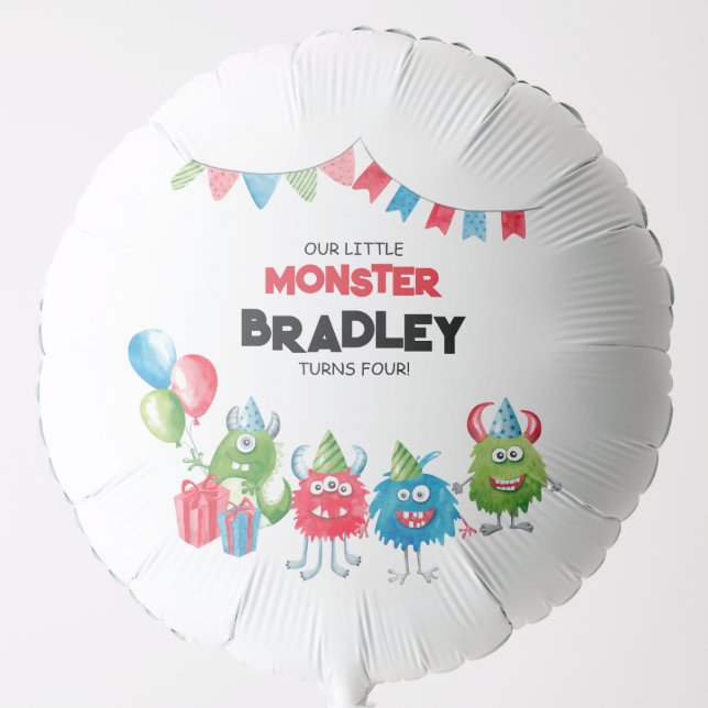 Our Little Monster | Photo Birthday Party Balloon (Front)