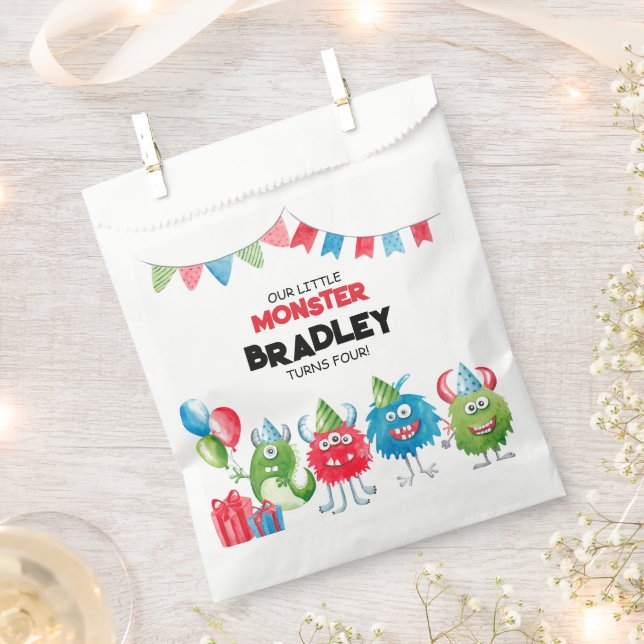 Our Little Monster | Photo Birthday Party Favor Bag (Clipped)