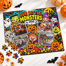 Our Little Monsters Personalized Halloween Photo