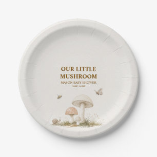 Our Little Mushroom Baby Shower Paper Plates