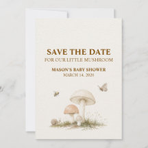 Our Little Mushroom Baby Shower Save the Date