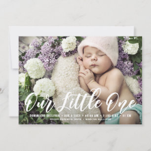 Our Little One Hand Lettered Birth Announcement