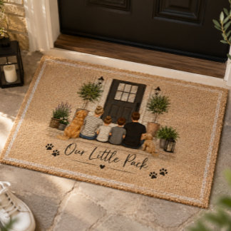 Our Little Pack Family and Dogs Welcome Mat