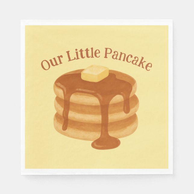 Our Little Pancake Breakfast Brunch Theme Napkins (Front)