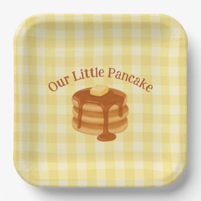 Our Little Pancake Brunch Theme Baby Shower Paper Plates (Front)