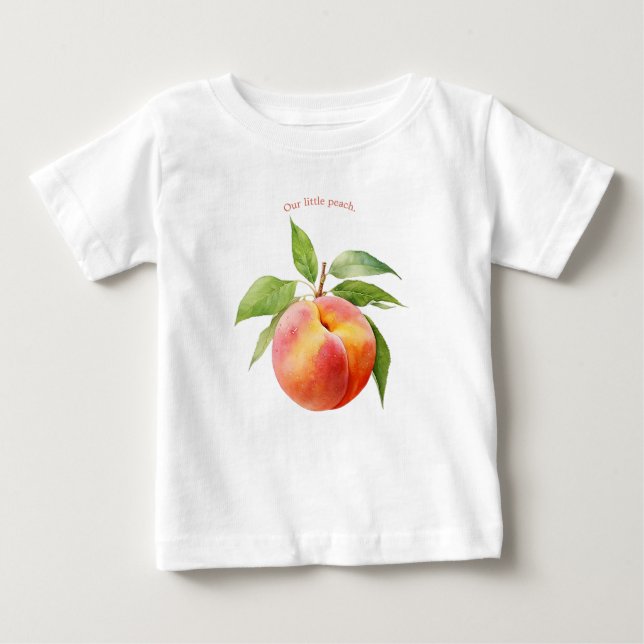 Our Little Peach Watercolor Baby T-Shirt (Front)