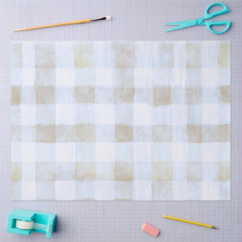 Our Little Peanut Boy Blue Gingham Baby Shower Tissue Paper