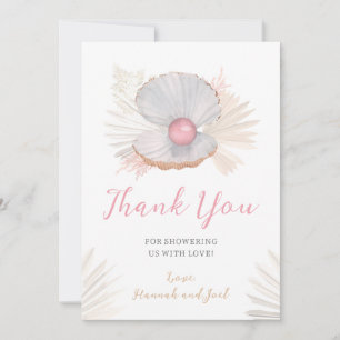Our Little Pearl Baby Shower Flat Thank You Card