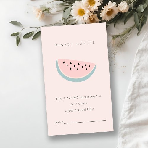 Our Little Pink Melon Diaper Raffle Baby Shower Enclosure Card