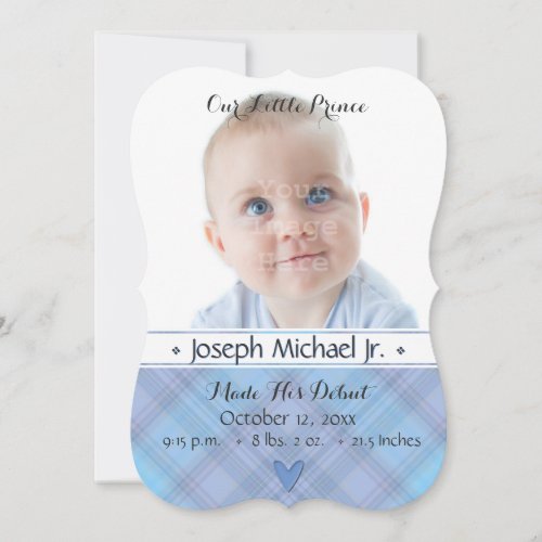 Our Little Prince Baby Boy Birth Announcement