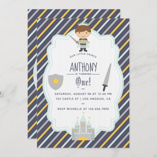 Our Little Prince Birthday Party add photo Invite