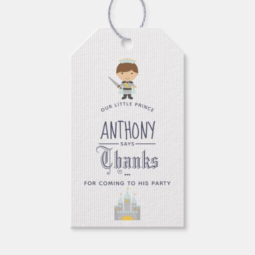 Our Little Prince Birthday Party Guest Favor Gift Tags