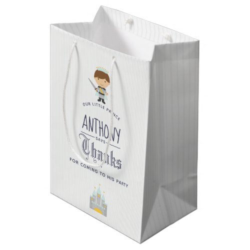 Our Little Prince Birthday Party Guest Favor Medium Gift Bag