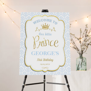 Our Little Prince Blue 1st First Birthday Welcome Foam Board