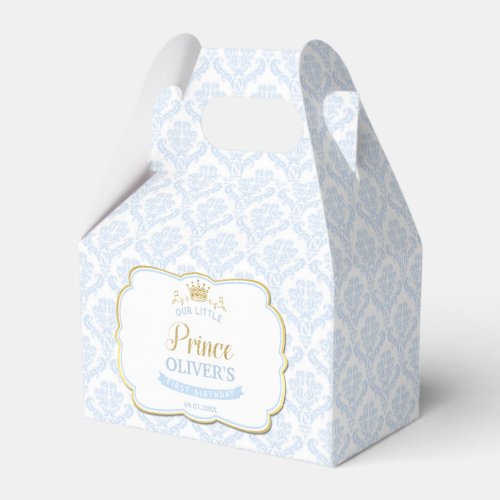 Our Little Prince Blue Royal 1st First Birthday Favor Boxes
