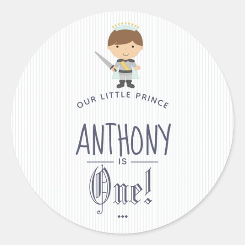 Our Little Prince Boy Birthday Party Classic Round Sticker