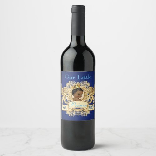 Our Little Prince Royal African Prince Elegant Wine Label