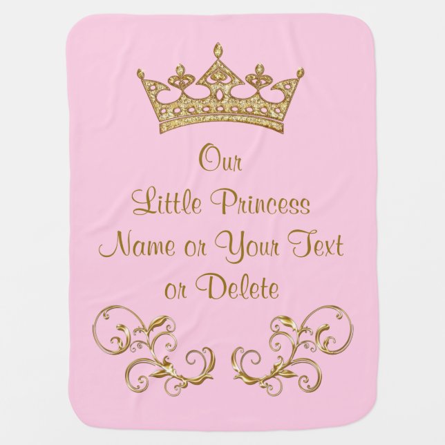 Our Little Princess Baby Blanket PERSONALIZED (Front)