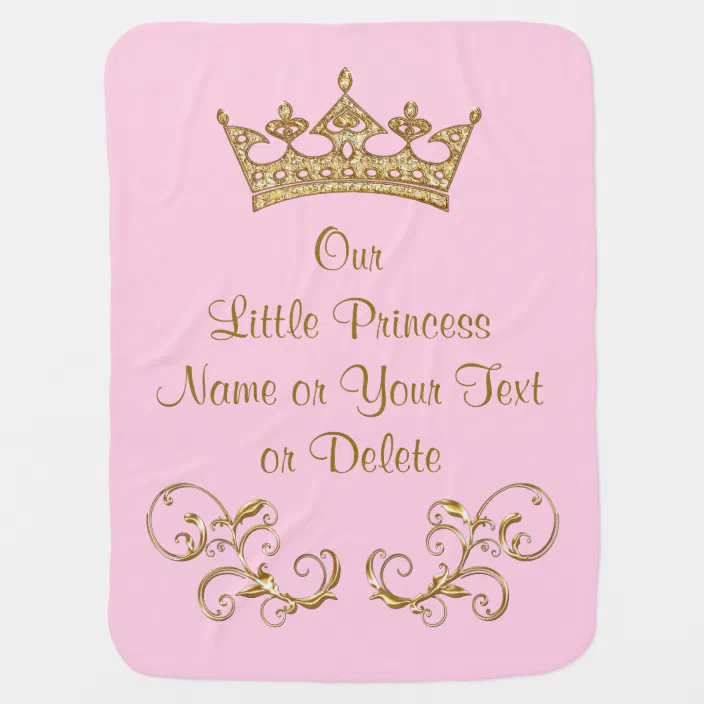 Great Baby Gift. Personalised Pink Little Princess Baby Blanket 